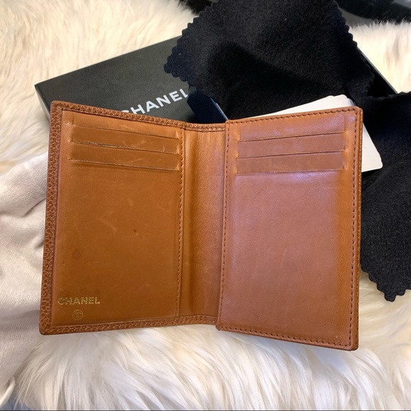 ❌SOLD❌Vintage Chanel caviar leather bi fold card holder case brown - Picture 3 of 5